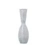 Bodenvase Alexandra House Living Weiß Silberfarben aus Keramik Streifen 18 x 18 x 56 cm von Alexandra House Living, Vasen - R...