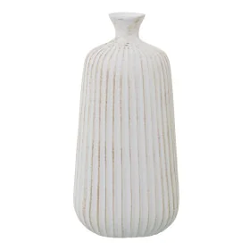 Vase Alexandra House Living Blanc Doré Céramique 18 x 18 x 37 cm de Alexandra House Living, Vases - Réf : D1621532, Prix : 36...