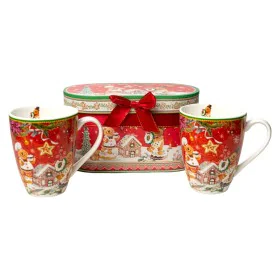 Set of Mugs with Saucers Romimex Red Ceramic 9 x 11 x 9 cm by Romimex, Cups - Ref: D1628823, Price: 21,24 €, Discount: %