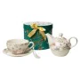 Set of Mugs with Saucers Romimex Green Ceramic 17 x 20 x 17 cm by Romimex, Cups - Ref: D1628835, Price: 32,33 €, Discount: %