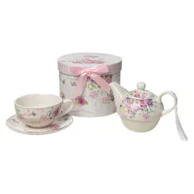 Set of Mugs with Saucers Romimex Light mauve Ceramic 17 x 20 x 17 cm by Romimex, Cups - Ref: D1628836, Price: 30,27 €, Discou...