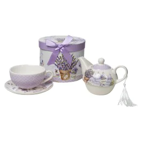 Lot de tasses avec soucoupes Romimex Mauve Céramique 17 x 20 x 17 cm de Romimex, Tasses - Réf : D1628838, Prix : 30,27 €, Rem...