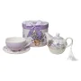 Set of Mugs with Saucers Romimex Light mauve Ceramic 17 x 20 x 17 cm by Romimex, Cups - Ref: D1628838, Price: 30,27 €, Discou...