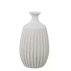 Vase Alexandra House Living White Golden Ceramic 23 x 23 x 37 cm by Alexandra House Living, Vases - Ref: D1621535, Price: 43,...