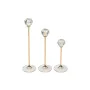 Conjunto de Castiçais Romimex Dourado Metal Vidro 6 x 26 x 6 cm 3 Peças de Romimex, Candelabros e suportes para velas - Ref: ...