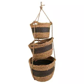 Juego de Cestos Alexandra House Living Negro Fibra natural 26 x 19 x 26 cm 22 x 16,5 x 22 cm 18 x 14,5 x 18 cm Para colgar 3 ...