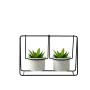 Plantador Romimex Branco Preto Metal Cerâmica Baloiço 25 x 17 x 12 cm Duplo de Romimex, Vasos - Ref: D1632986, Preço: 16,31 €...