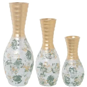 Conjunto de 3 Vasos Alexandra House Living Verde Dourado Cerâmica 25 x 36 x 46 cm (3 Peças) de Alexandra House Living, Jarrõe...