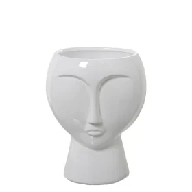 Vaso Alexandra House Living Bianco Ceramica Luminoso Faccia 27 x 27 x 35 cm di Alexandra House Living, Vasi - Rif: D1621572, ...