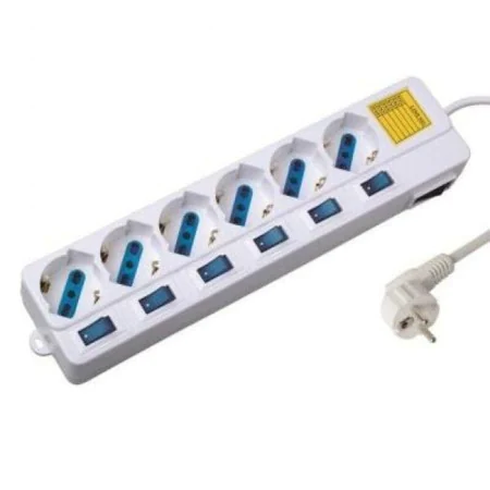 Extensão com 6 Tomadas com Interruptor Ewent EW3932 1,5 m 2500W Branco (1,5 m) de Ewent, Réguas - Ref: S0202483, Preço: 17,34...