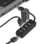 Hub USB Ewent EW1123 Preto de Ewent, Hubs USB - Ref: S0240704, Preço: 6,33 €, Desconto: %