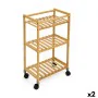 Carrito Verdulero Confortime Natural Bambú 40 x 25 x 70 cm (2 Unidades) de Confortime, Estantes y soportes - Ref: S2231444, P...