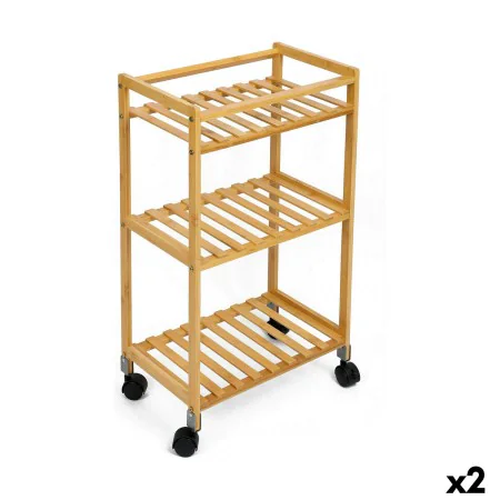 Carrello per Verdure Confortime Naturale Bambù 40 x 25 x 70 cm (2 Unità) di Confortime, Ripiani e supporti - Rif: S2231444, P...