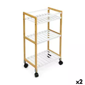 Carrito Verdulero Confortime Blanco Bambú 40 x 25 x 70 cm (2 Unidades) de Confortime, Estantes y soportes - Ref: S2231446, Pr...