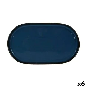 Snack tray La Mediterránea Chester Blue Oval 36 x 20,5 x 3 cm (6 Units) by La Mediterránea, Plates and dishes - Ref: S2233027...