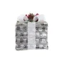 Jogo de Caixas Decorativas DKD Home Decor LED Branco Vermelho Verde Prateado Metal Nevado 25 x 25 x 29 cm (3 Peças) de DKD Ho...