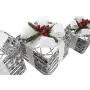 Set of decorative boxes DKD Home Decor LED White Red Green Silver Metal Snowfall 25 x 25 x 29 cm (3 Pieces) by DKD Home Decor...