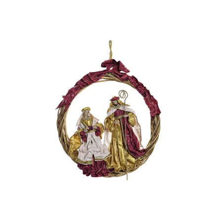 Crèche de Noël DKD Home Decor Doré Couronne 30 x 5 x 30 cm 50 x 5 x 50 cm de DKD Home Decor, Noël - Réf : S3035975, Prix : 52...