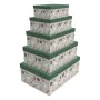 Set di Scatole per Sistemare Impilabili DKD Home Decor Verde Grigio Cartone 50 x 35 x 25 cm (5 Unità) di DKD Home Decor, Scat...