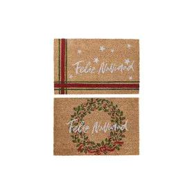 Doormat DKD Home Decor White Brown Red Green PVC Coconut Fibre 60 x 40 x 1,5 cm (2 Units) by DKD Home Decor, Doormats - Ref: ...