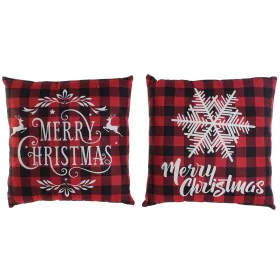 Cuscino DKD Home Decor Natale Bianco Rosso Poliestere Quadri 40 x 10 x 40 cm (2 Unità) di DKD Home Decor, Cuscini decorativi ...