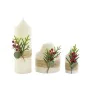 Candle Set DKD Home Decor White Green Christmas 7 x 7 x 15 cm by DKD Home Decor, Christmas - Ref: S3052487, Price: 47,24 €, D...