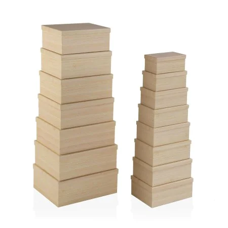 Jeu de Caisses de Rangement Empilables Versa Bois Carton 15 Pièces 35 x 16,5 x 43 cm de Versa, Boîtes et coffres de rangement...