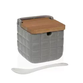 Sucrier Versa Carreaux Gris Céramique Bambou Dolomite 8,3 x 8,3 x 8,3 cm de Versa, Sucre et lait - Réf : S3412179, Prix : 5,6...