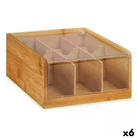 Box for Infusions Brown Bamboo 22 x 10 x 20,5 cm Tea (6 Units) by Kinvara, Tea and coffee storage - Ref: S3625313, Price: 66,...