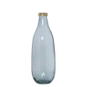 Vase made from recycled glass Alexandra House Living Blue Golden Crystal 15 x 40 cm by Alexandra House Living, Vases - Ref: D...