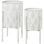 Set de Maceteros Alexandra House Living Blanco Verde Metal Hojas Con soporte (2 Piezas) de Alexandra House Living, Maceteros ...