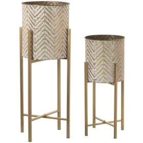 Set de Maceteros Alexandra House Living Dorado Metal Con soporte (4 Piezas) de Alexandra House Living, Maceteros - Ref: D1621...