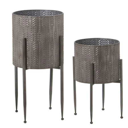 Set de Maceteros Alexandra House Living Plateado Metal Con soporte (4 Piezas) de Alexandra House Living, Maceteros - Ref: D16...