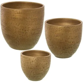 Conjunto de vasos Alexandra House Living Dourado Cerâmica (3 Peças) de Alexandra House Living, Vasos - Ref: D1621880, Preço: ...