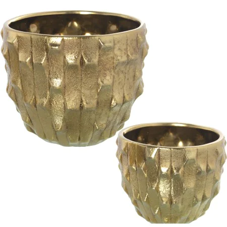 Set of Planters Alexandra House Living Golden Ceramic (2 Pieces) by Alexandra House Living, Cachepots - Ref: D1621886, Price:...