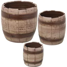 Set de pots de fleurs Alexandra House Living Marron Céramique Tonneau (3 Pièces) de Alexandra House Living, Cache-pots - Réf ...