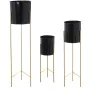 Conjunto de vasos Alexandra House Living Preto Dourado Metal Com suporte (3 Peças) de Alexandra House Living, Vasos - Ref: D1...