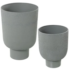 Set de pots de fleurs Alexandra House Living Gris Métal (2 Pièces) de Alexandra House Living, Cache-pots - Réf : D1621920, Pr...