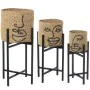 Set de pots de fleurs Alexandra House Living Métal osier Rotin Visage Avec support (3 Pièces) de Alexandra House Living, Cach...