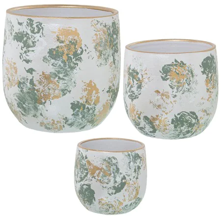 Conjunto de vasos Alexandra House Living Verde Dourado Cerâmica (3 Peças) de Alexandra House Living, Vasos - Ref: D1621928, P...