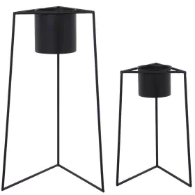 Set de Maceteros Alexandra House Living Negro Metal Con soporte (2 Piezas) de Alexandra House Living, Maceteros - Ref: D16219...