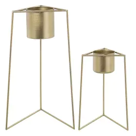 Set of Planters Alexandra House Living Golden Metal With support (2 Pieces) by Alexandra House Living, Cachepots - Ref: D1621...