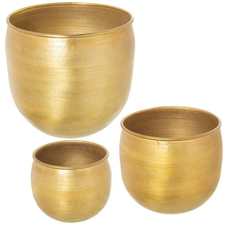 Conjunto de vasos Alexandra House Living Dourado Alumínio (3 Peças) de Alexandra House Living, Vasos - Ref: D1621941, Preço: ...