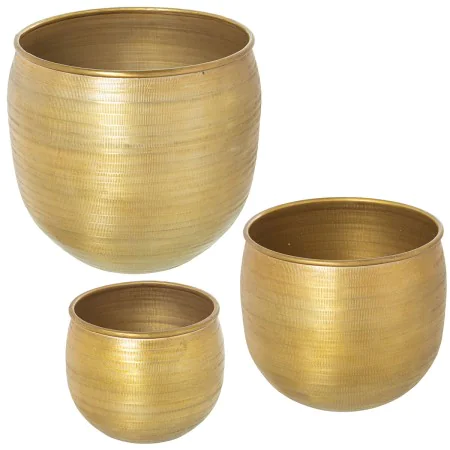 Set of Planters Alexandra House Living Golden Aluminium (3 Pieces) by Alexandra House Living, Cachepots - Ref: D1621942, Pric...