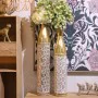 Floor vase Alexandra House Living White Golden Metal 10 x 10 x 73 cm by Alexandra House Living, Vases - Ref: D1621985, Price:...