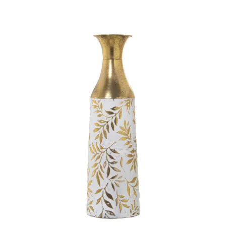 Floor vase Alexandra House Living White Golden Metal 14 x 14 x 48 cm by Alexandra House Living, Vases - Ref: D1621988, Price:...