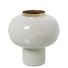 Vase Alexandra House Living Blanc Doré Métal 18 x 18 x 19 cm de Alexandra House Living, Vases - Réf : D1622079, Prix : 27,18 ...