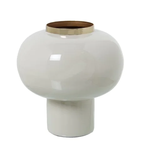 Vase Alexandra House Living Blanc Doré Métal 18 x 18 x 19 cm de Alexandra House Living, Vases - Réf : D1622079, Prix : 27,13 ...