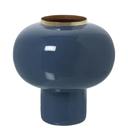 Vase Alexandra House Living Bleu Doré Métal 18 x 18 x 19 cm de Alexandra House Living, Vases - Réf : D1622087, Prix : 27,18 €...