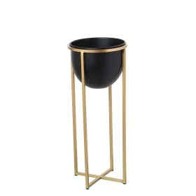 Plantador Alexandra House Living Preto Dourado Metal 21 x 21 x 50 cm Com suporte de Alexandra House Living, Vasos - Ref: D162...